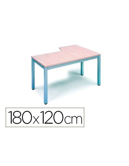 Mesa rocada serie executive 180x120 cm izquierda acabado ad04 aluminio blanco Mesa rocada serie executive 180x120 cm izquierda acabado ad04 aluminio blanco