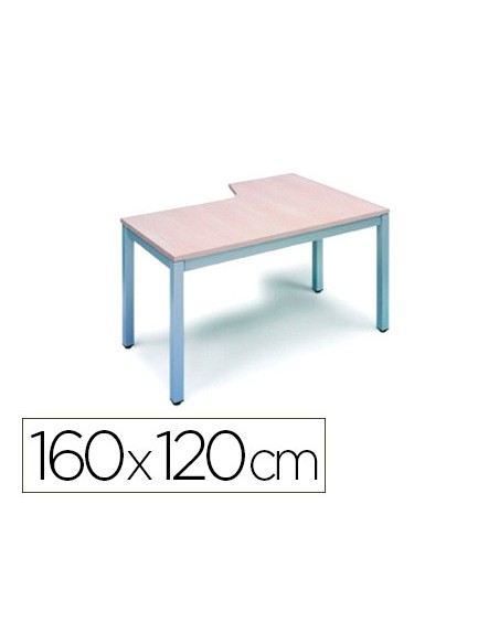 Mesa rocada serie executive 160x120 cm izquierda acabado ad04 aluminio blanco Mesa rocada serie executive 160x120 cm izquierda acabado ad04 aluminio blanco