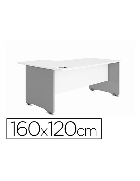 Mesa rocada serie work 160x120 cm izquierda acabado ab04 aluminio blanco Mesa rocada serie work 160x120 cm izquierda acabado ab04 aluminio blanco