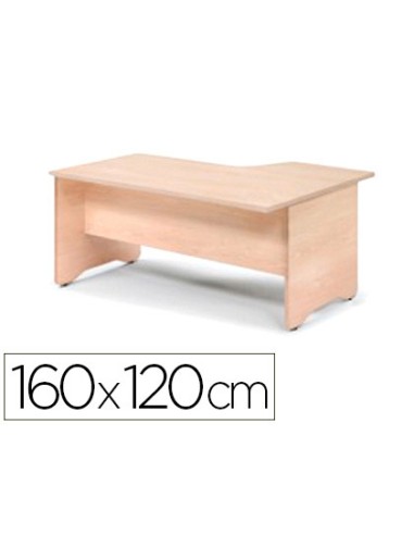 Mesa rocada serie work 160x120 cm izquierda acabado aa01 haya haya