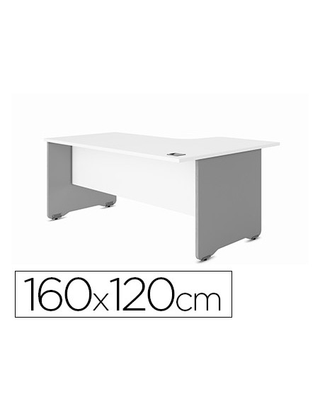 Mesa rocada serie work 160x120 cm derecha acabado ab04 aluminio blanco Mesa rocada serie work 160x120 cm derecha acabado ab04 aluminio blanco
