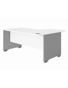Mesa rocada serie work 160x120 cm derecha acabado ab04 aluminio blanco