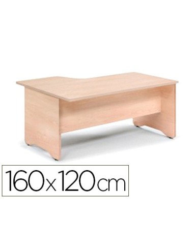 Mesa rocada serie work 160x120 cm derecha acabado aa01 haya haya