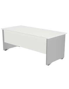 Mesa oficina rocada serie work 140x80 cm acabado ab04 aluminio blanco