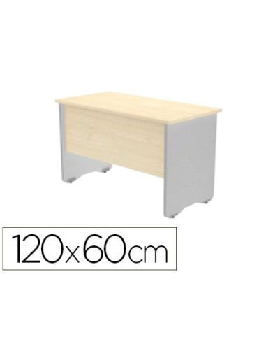 Mesa oficina rocada serie work 120x60 cm acabado ab04 aluminio blanco