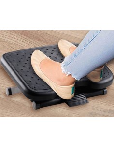 Reposapies ajustable q connect premium con alfombrilla caucho