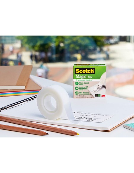 Portarrollo sobremesa scotch c38 color negro incluye 3 cintas scotch magic 33 mt x 19 mm