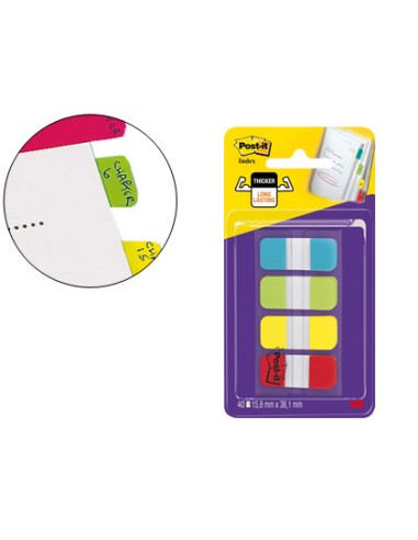 Banderitas separadoras rigidas dispensador 4 colores amarillo azul lima y rojo post it index 676 alyr eu