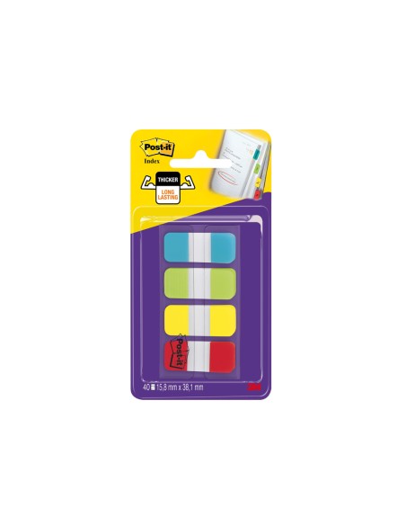 Banderitas separadoras rigidas dispensador 4 colores amarillo azul lima y rojo post it index 676 alyr eu