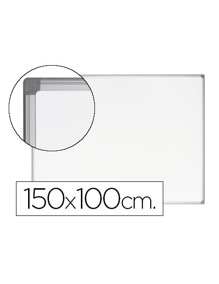 Pizarra blanca bi office earth it magnetica de acero vitrificado marco de aluminio 100 x 150 cm con bandeja para