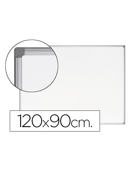 Pizarra blanca bi office earth it magnetica de acero vitrificado marco de aluminio 120 x 90 cm con bandeja para