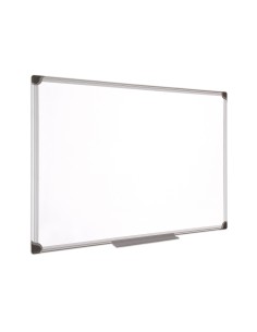 Pizarra blanca bi office magnetica maya w ceramica vitrificada marco de aluminio 240 x 120 cm con bandeja para