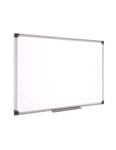Pizarra blanca bi office magnetica maya w ceramica vitrificada marco de aluminio 200 x 100 cm con bandeja para