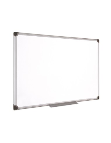 Pizarra blanca bi office magnetica maya w ceramica vitrificada marco de aluminio 200 x 100 cm con bandeja para