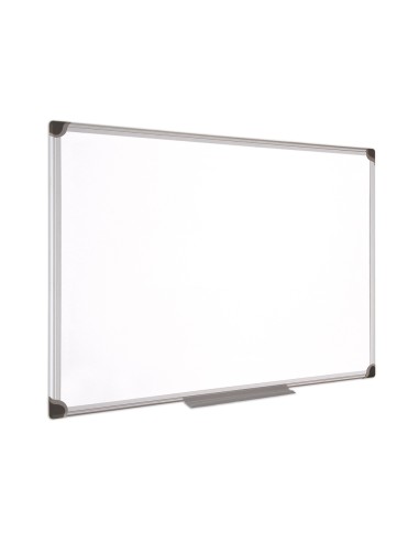 Pizarra blanca bi office magnetica maya w ceramica vitrificada marco de aluminio 150 x 100 cm con bandeja para