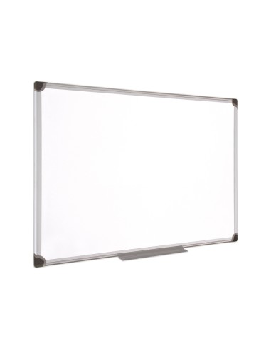 Pizarra blanca bi office magnetica maya w ceramica vitrificada marco de aluminio 90 x 60 cm con bandeja para