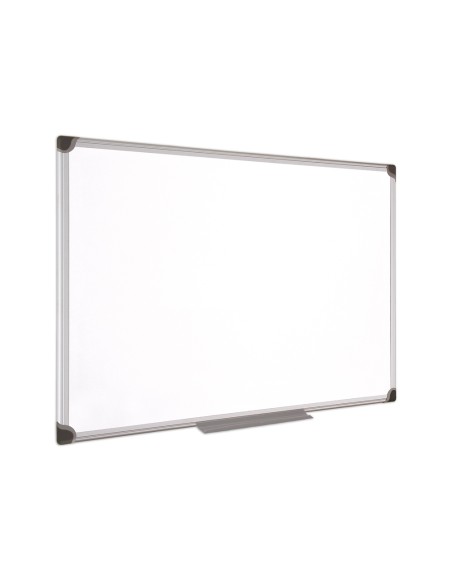 Pizarra blanca bi office magnetica maya w ceramica vitrificada marco de aluminio 90 x 60 cm con bandeja para