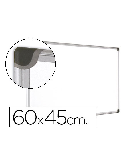 Pizarra blanca bi office magnetica maya w ceramica vitrificada marco de aluminio 60 x 45 cm con bandeja para