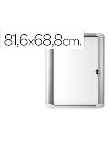 Vitrina de anuncio bi office magnetica 816x688 mm para exterior con marco de aluminio y cerradura
