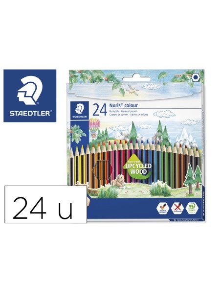 Lapices de colores staedtler wopex ecologico 24 colores en caja de carton