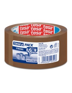 Cinta adhesiva tesa marron strong 66 mt x 50 mm para embalaje bajo ruido