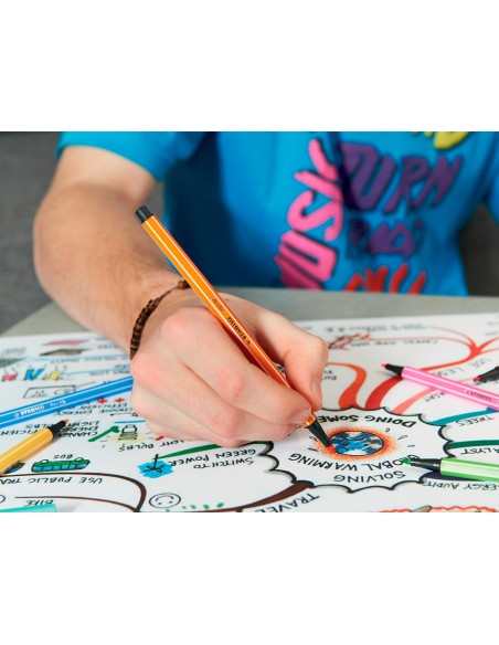 Rotulador stabilo acuarelable pen 68 estuche de 24 colores estandar 6 colores neon