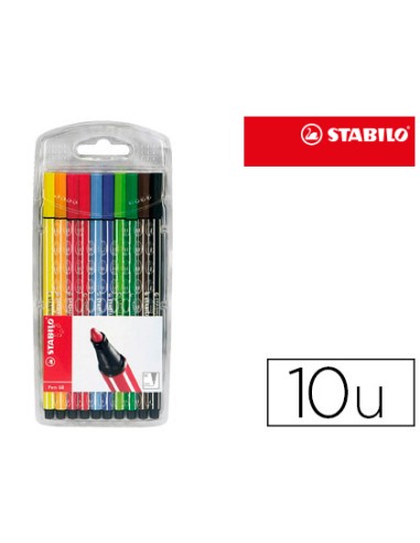 Rotulador stabilo acuarelable pen 68 estuche de 10 unidades colores surtidos