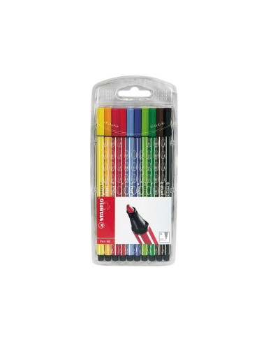 Rotulador stabilo acuarelable pen 68 estuche de 10 unidades colores surtidos