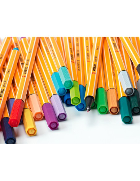 Rotulador stabilo punta de fibra point 88 estuche de 25 unidades colores surtidos