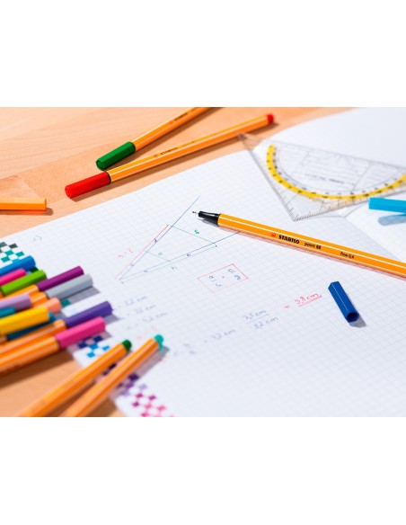 Rotulador stabilo punta de fibra point 88 estuche de 25 unidades colores surtidos