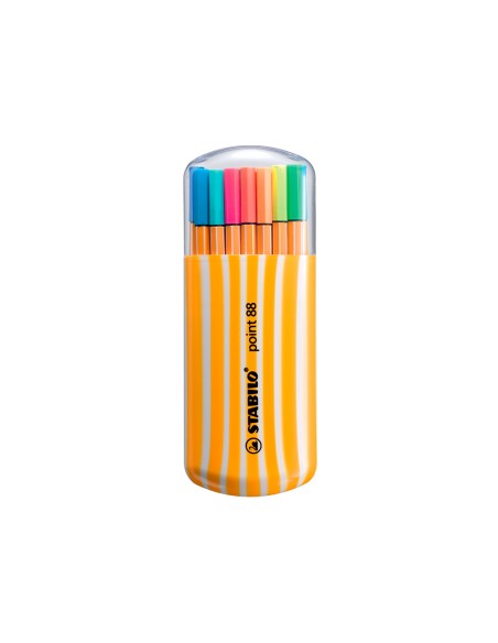 Rotulador stabilo punta de fibra point 88 zebrui estuche de 20 unidades colores neon surtidos