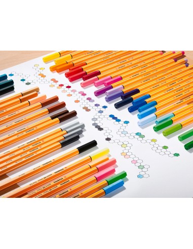 Rotulador stabilo punta de fibra point 88 estuche de 20 unidades colores surtidos