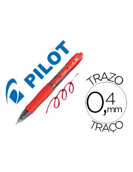 Boligrafo pilot g 2 pixie rojo tinta gel retractil sujecion de caucho
