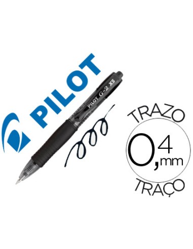 Boligrafo pilot g 2 pixie negro tinta gel retractil sujecion de caucho