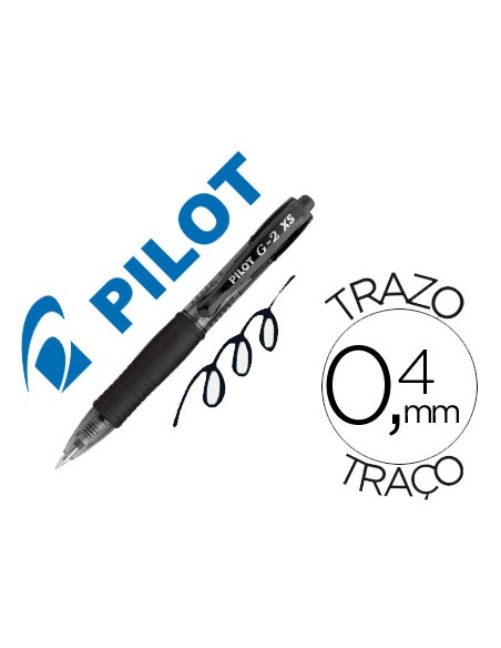 Boligrafo pilot g 2 pixie negro tinta gel retractil sujecion de caucho