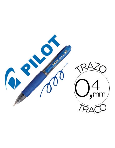 Boligrafo pilot g 2 pixie azul tinta gel retractil sujecion de caucho