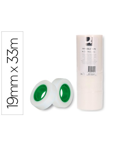 Cinta adhesiva q connect invisible 33 mt x 19 mm pack de 8 unidades