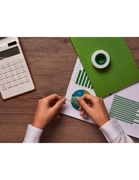 Cinta adhesiva q connect invisible 33 mt x 19 mm pack de 8 unidades