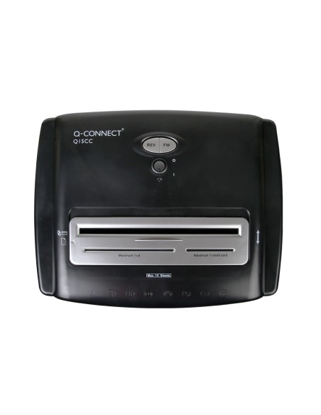 Destructora de documentos q connect kf15553 capacidad de corte 15 h destruye grapas clips cd y tarjetas 35 litros
