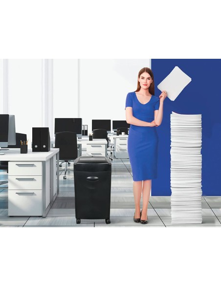 Destructora de documentos q connect kf15553 capacidad de corte 15 h destruye grapas clips cd y tarjetas 35 litros