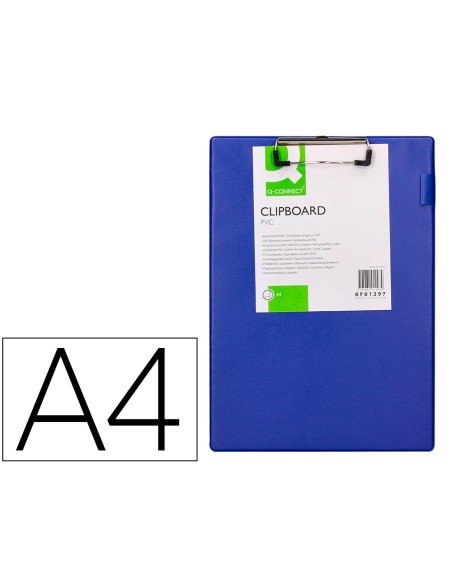 Portanotas q connect miniclips pvc din a4 azul