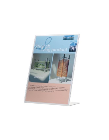 Expositor sobremesa q connect con forma de l metacrilato tamano 213x300 mm