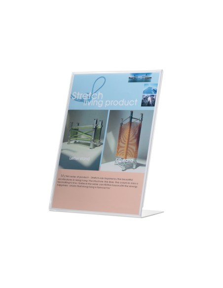 Expositor sobremesa q connect con forma de l metacrilato tamano 213x300 mm