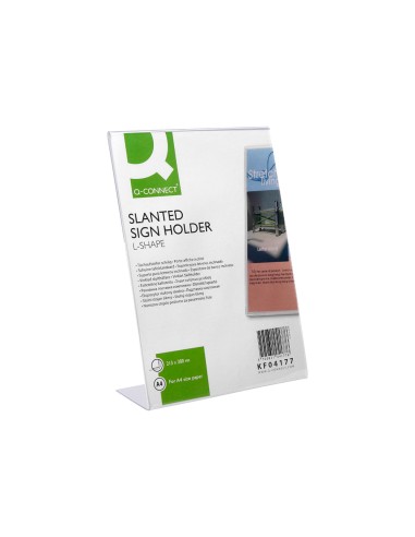 Expositor sobremesa q connect con forma de l metacrilato tamano 213x300 mm