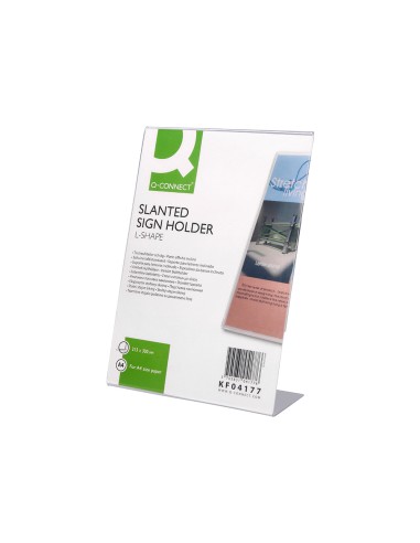 Expositor sobremesa q connect con forma de l metacrilato tamano 213x300 mm