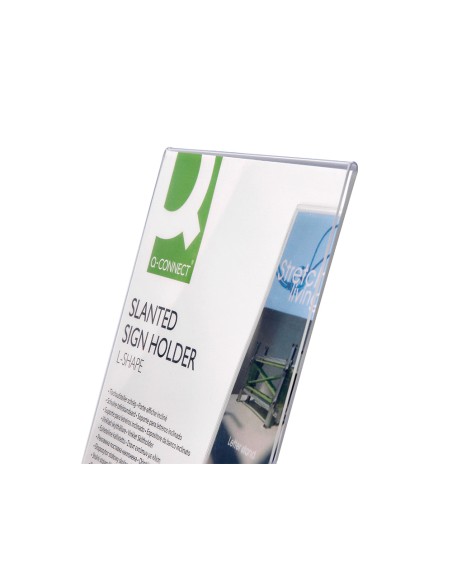 Expositor sobremesa q connect con forma de l metacrilato tamano 213x300 mm