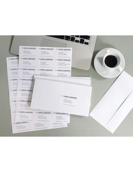 Etiqueta adhesiva q connect kf10648 tamano 70x42 mm fotocopiadora laser ink jet caja con 100 hojas din a4