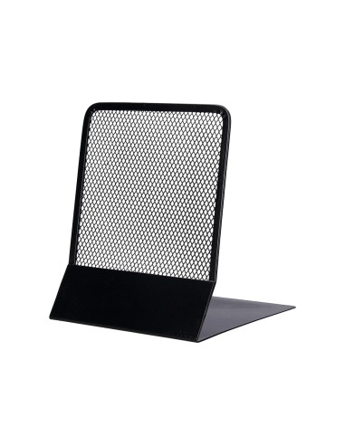 Apoyalibros metalico q connect kf15098 rejilla negro juego 165x152x135 mm