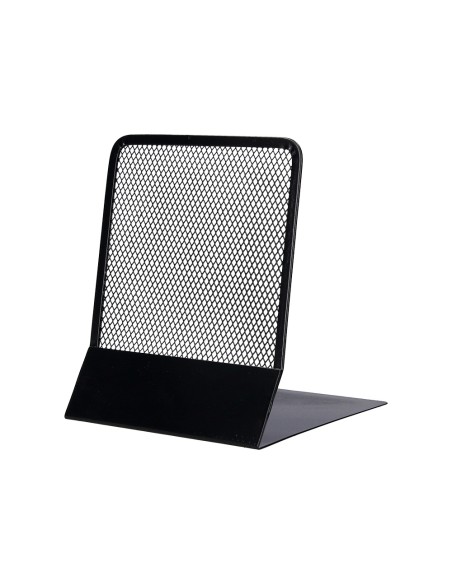 Apoyalibros metalico q connect kf15098 rejilla negro juego 165x152x135 mm