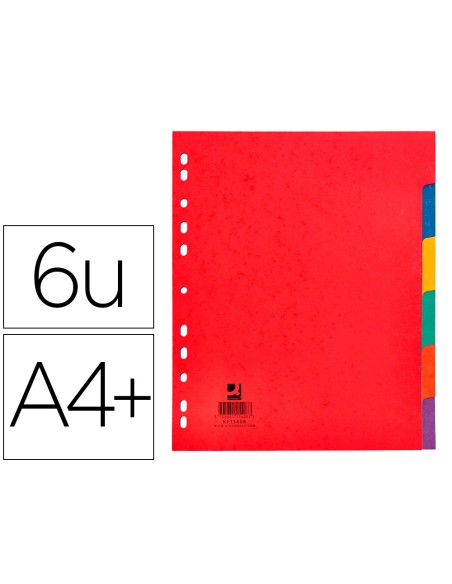 Separador q connect cartulina brillo juego de 6 separadores din a4 multitaladro